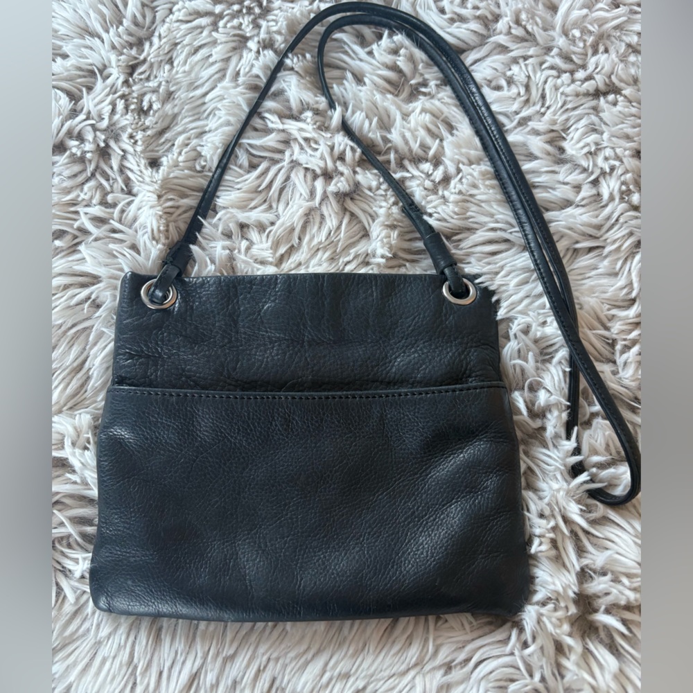 Black Leather Shoulder Bag - Picture 1 of 3